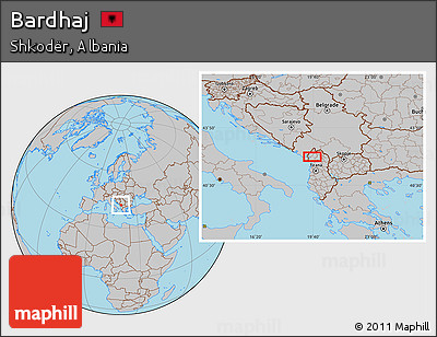 Gray Location Map of Bardhaj