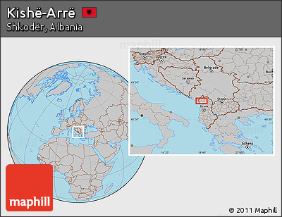 Gray Location Map of Kishë-Arrë