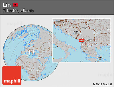Gray Location Map of Lin