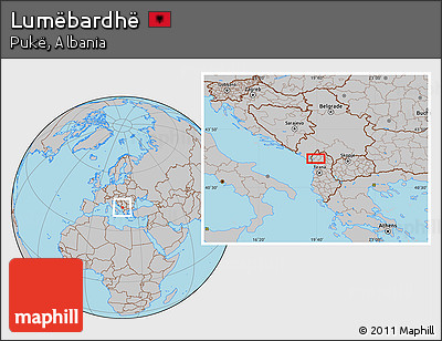 Gray Location Map of Lumëbardhë