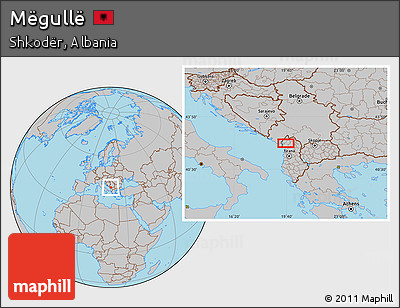 Gray Location Map of Mëgullë