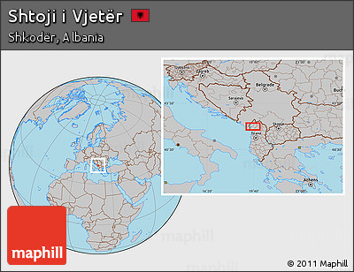 Gray Location Map of Shtoji I Vjetër