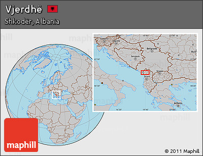 Gray Location Map of Vjerdhë