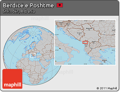 Gray Location Map of Bërdicë E Poshtme