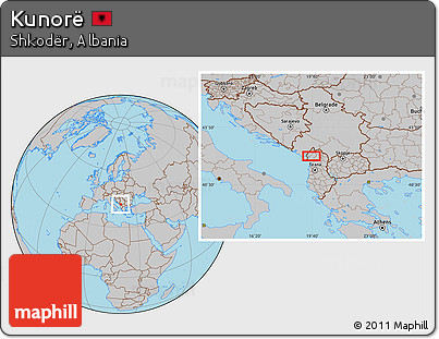 Gray Location Map of Kunorë