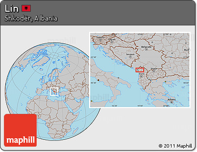 Gray Location Map of Lin