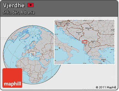 Gray Location Map of Vjerdhë