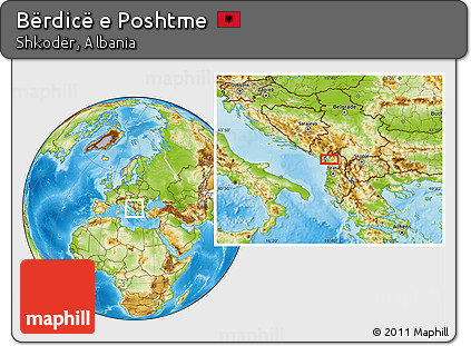 Physical Location Map of Bërdicë E Poshtme