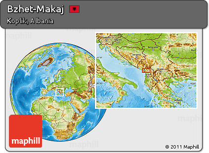 Physical Location Map of Bzhet-Makaj