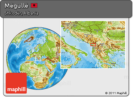 Physical Location Map of Mëgullë
