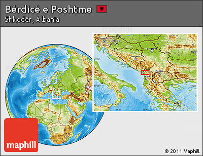 Physical Location Map of Bërdicë E Poshtme