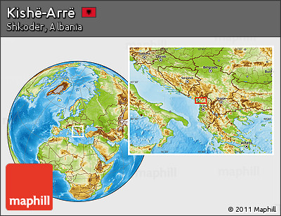 Physical Location Map of Kishë-Arrë