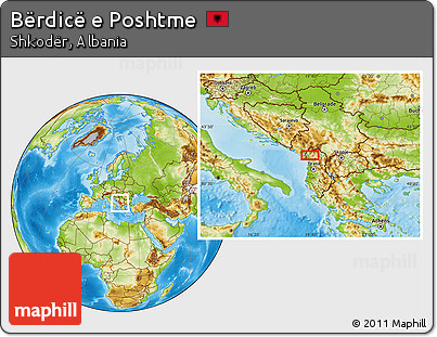 Physical Location Map of Bërdicë E Poshtme