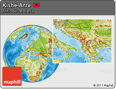 Physical Location Map of Kishë-Arrë