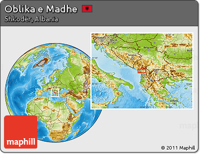 Physical Location Map of Oblika E Madhe