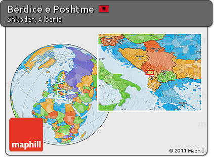 Political Location Map of Bërdicë E Poshtme