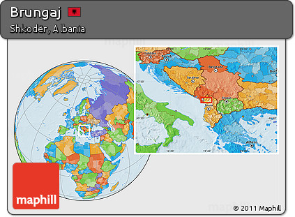 Political Location Map of Brungaj