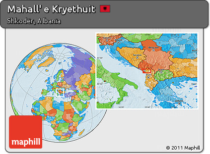 Political Location Map of Mahall' E Kryethuit