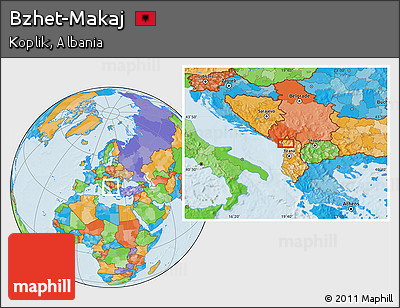 Political Location Map of Bzhet-Makaj