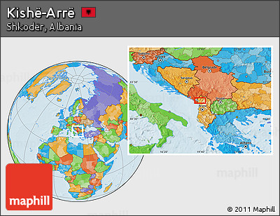 Political Location Map of Kishë-Arrë