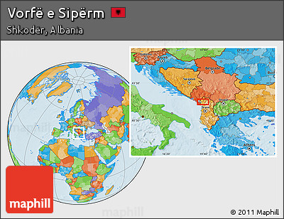 Political Location Map of Vorfë E Sipërm