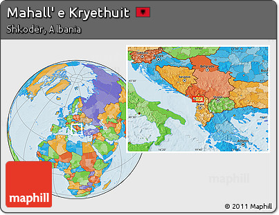 Political Location Map of Mahall' E Kryethuit
