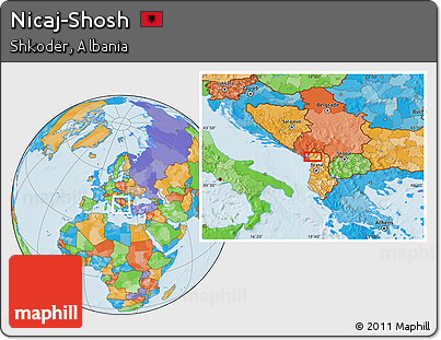 Political Location Map of Nicaj-Shosh