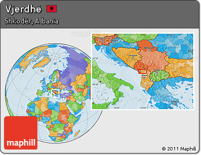 Political Location Map of Vjerdhë