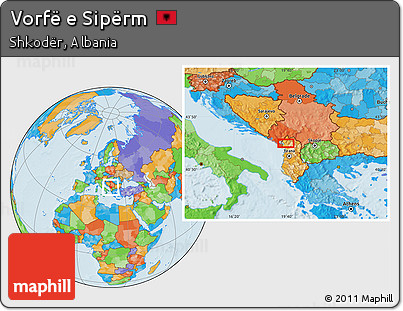 Political Location Map of Vorfë E Sipërm