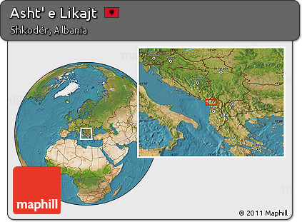 Satellite Location Map of Asht' E Likajt
