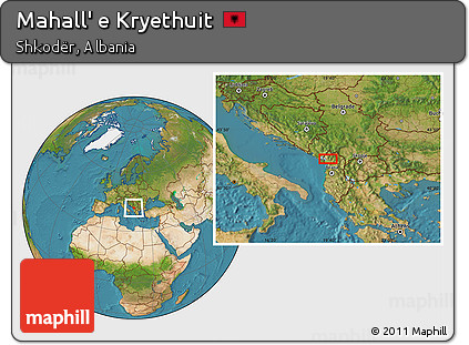 Satellite Location Map of Mahall' E Kryethuit