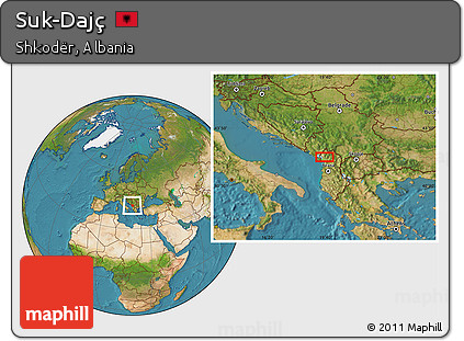 Satellite Location Map of Suk-Dajç