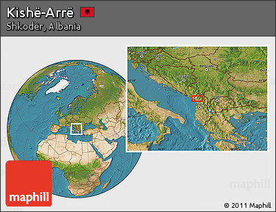 Satellite Location Map of Kishë-Arrë