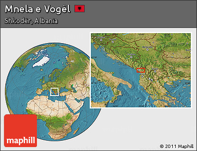 Satellite Location Map of Mnela E Vogël