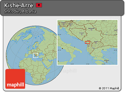 Savanna Style Location Map of Kishë-Arrë