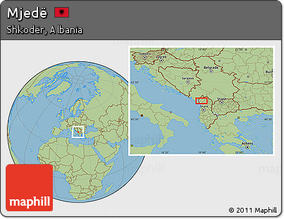 Savanna Style Location Map of Mjedë