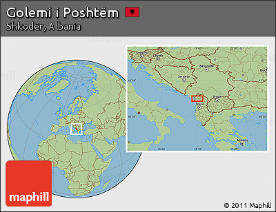 Savanna Style Location Map of Golemi I Poshtëm