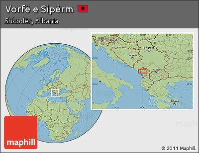 Savanna Style Location Map of Vorfë E Sipërm