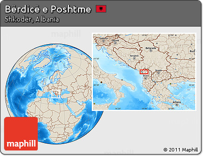 Shaded Relief Location Map of Bërdicë E Poshtme