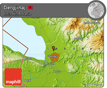 Physical Map of Dergjinaj