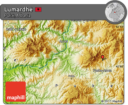 Physical Map of Lumardhë