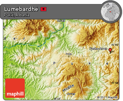 Physical Map of Lumëbardhë