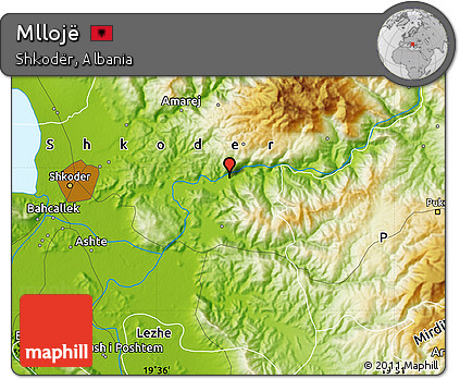 Physical Map of Mllojë