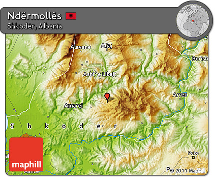 Physical Map of Ndërmollës