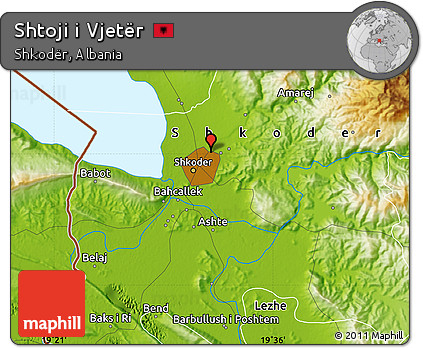 Physical Map of Shtoji I Vjetër