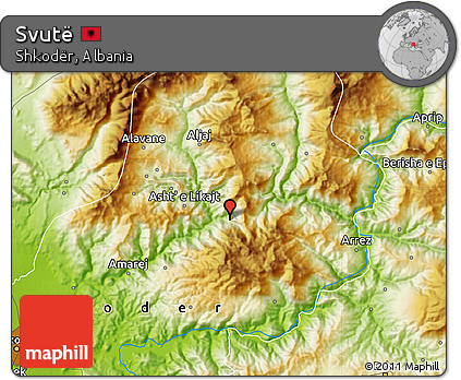 Physical Map of Svutë