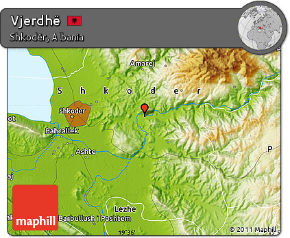 Physical Map of Vjerdhë