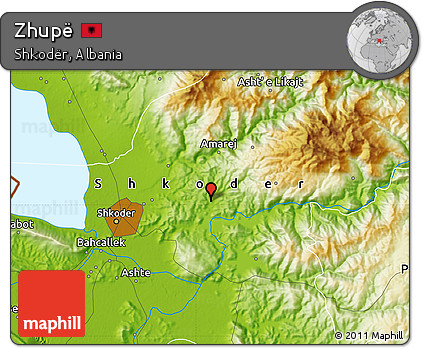 Physical Map of Zhupë