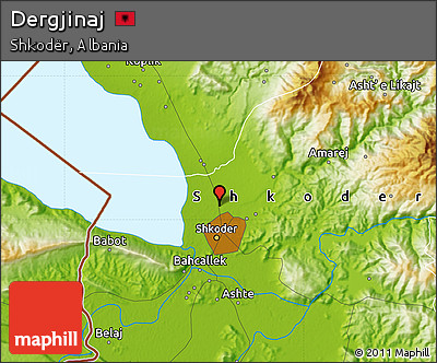 Physical Map of Dergjinaj