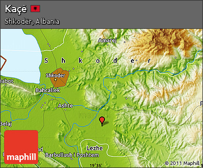 Physical Map of Kaçë